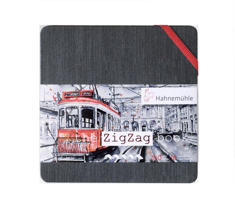 HahnemÃ¼hle The Zig Zag Book 300gsm Accordion Fold Watercolor Notebook, 5.5" x 5.5", 18 fls. - Image 1